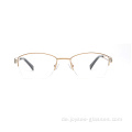 Customized New Classical Semi Randless Special Shape Tempel Metall Brille